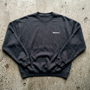 Bulk Custom Manufacturing MIXMYROLL Dark Gray Crew-neck Fleece Sweatshirts (unisex) Featuring Minimalist logo Design <b>Red</b> Star - Product Image 1