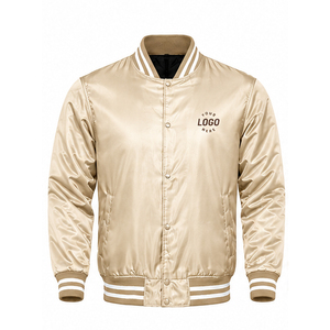 Personalized Custom Logo <b>Men</b> <b>Long</b> Sleeve Satin <b>jackets</b> For <b>Men</b> Wholesale Price Custom Made <b>Men's</b> Satin <b>jackets</b> Stand Collar - Product Image 1