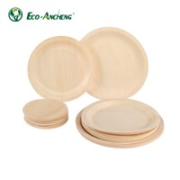Assiette jetable biodégradable en bois naturel, en pulpe organique, pour restaurants et événements