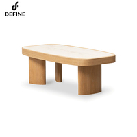 Nordique Moderne Minimaliste Centre Table Rectangle En Bois Et Pierre Top Thé Table Basse Hôtel Salon Meubles