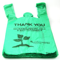 Sac en plastique LDPE à soufflet latéral, dégradable et recyclable, avec poignée, impression hélio, couleur personnalisée, pour supermarché, vente en gros et au détail