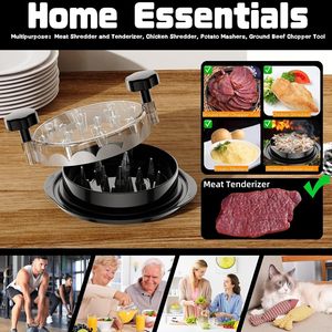 Triturador de Pollo de Plástico, Picador de Carne Giratorio, Mango Ergonómico, Tira Antideslizante Resistente, Libre de BPA, Apto para Lavavajillas, para Carne de Cerdo y Res - Product Image 2