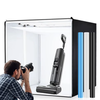 Kit de studio photo professionnel de grande taille, boîte photo 100x100x100cm, table de prise de vue, luminosité réglable de 0 à 100%, 3 lumières LED, boîte d'éclairage photo