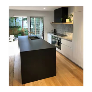 <span class=keywords><strong>Haut</strong></span> de <span class=keywords><strong>cuisine</strong></span> en Quartz noir stratifié, tous les bords, 2 + 2 cm, offre spéciale, prix Direct d'usine - Product Image 1