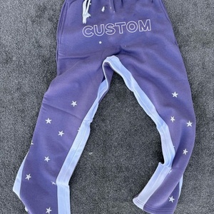 Pantalones Deportivos Casuales para Hombre de Alta Calidad, con Estampado Gráfico en la Mitad, Pierna Acampanada, Cordón Ajustable, 100% Algodón Transpirable - Product Image 3