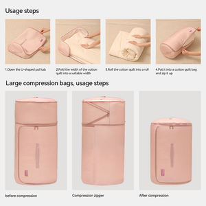 Borsa per Piumoni Cilindrica Comprimibile e Ispessita, Grande Borsa da Viaggio Multiuso <span class=keywords><strong>Salvaspazio</strong></span> per Biancheria da Letto e Bagagli - Product Image 4