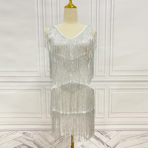 Robe de soirée des années 20 à franges longues, style <span class=keywords><strong>Gatsby</strong></span>, robe à paillettes et perles des années 20, robe vintage Art Déco, costumes sexy pour femmes - Product Image 5