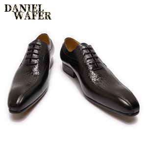 Exquisite Custom-made Oxford Men's Office <b>Shoes</b> Cowhide Pointed Toe Waterproof <b>Increased</b> <b>Height</b> Luxurious Lace-up Design - Product Image 1