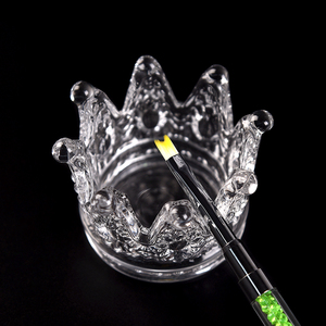 Gobelet de lavage en verre en forme de couronne pour stylos, coupelle de tonification pour nail art, support pour pinceaux pour salon de manucure et outils DIY - Product Image 4