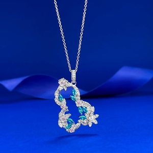 Collar de calabaza entrelazada con flor de vid de plata S925 - Product Image 1