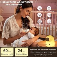 GOLDMORE1 Veilleuse Capybara, lampe de nuit en silicone souple pour animaux spongieux, lampe tactile rechargeable Capybara