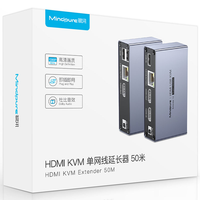 Extensor KVM HDMI USB Mindpure de 60m sobre Cable Ethernet RJ45 Cat5e/Cat6, Extensor de Video con Salida en Bucle 1080P para Ratón y Teclado