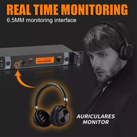 Microphone sans fil Lavalier à deux canaux pour moniteur intra-auriculaire, idéal pour les performances scéniques multijoueur