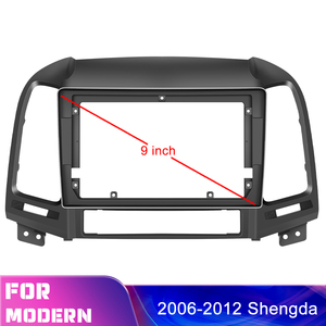 Podofo 9 "<span class=keywords><strong>2</strong></span> <span class=keywords><strong>Din</strong></span> <span class=keywords><strong>autoradio</strong></span> tableau de bord réaménagement ABS plastique Fascia cadre pour Hyundai Santa-fe 2006-2012 - Product Image 2