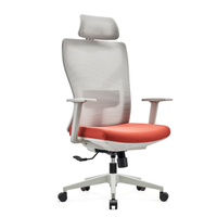Chaise de bureau ergonomique PM-3069, design contemporain, appui-tête réglable, soutien lombaire, maille respirante pour la maison, le bureau et l'école