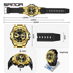 Reloj de Cuarzo Digital SANDA 3363 de Lujo para Estudiantes de Secundaria y Hombres, Reloj Deportivo Multifuncional Resistente al Agua con Alarma - Product Image 4