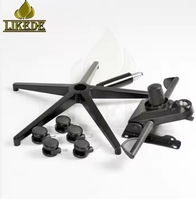 Base de chaise de bureau en alliage d'aluminium noir brillant avec revêtement en poudre, mécanisme de réclinaison rotatif réglable en hauteur, cinq étoiles – Ventes Flash