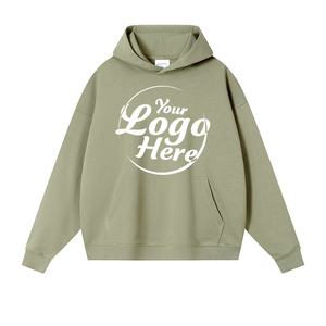 Sweats à capuche unisexe épais et épais en polaire brodée avec sérigraphie personnalisée de haute qualité pour hommes vêtements d'automne - Product Image 1