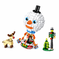Set de Bloques de Construcción de Camión de Comida Navideño Personalizado de 315 Piezas, Estilo MOC de Arquitectura 3D, Remolque STEM, Juguete de Construcción DIY, OEM ODM