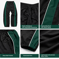 Pantalon de jogging léger en nylon personnalisé pour homme, taille élastique, coupe ample, décontracté, style streetwear, vente en gros