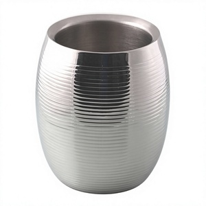Seau à vin isotherme en acier inoxydable durable, finition brossée élégante, conception anti-condensation, motif floral classique, 3L - Product Image 3