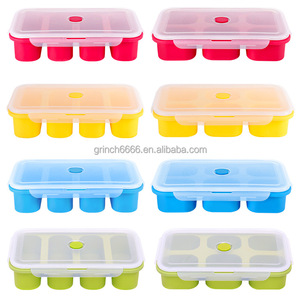 Molde <span class=keywords><strong>de</strong></span> Silicona para Congelar Sopas, Bandeja <span class=keywords><strong>de</strong></span> Congelación con Tapa para Congelar Sopas, Caldos, Salsas y Más en <span class=keywords><strong>Porciones</strong></span> Iguales - Product Image 4