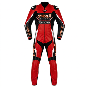 Combinaison de moto Rucati Premium Leather MotoCP Racing 1 pièce, équipement de conduite avec bosse niveau 2 CE, sur mesure - Product Image 1