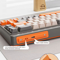 Clavier sans fil FreeWolf M68 BT à trois modes, clavier à membrane pour jeux, e-sport, bureau, silencieux, touches PBT