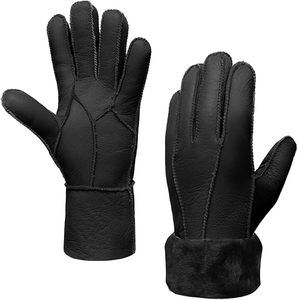 <span class=keywords><strong>Gants</strong></span> en peau de mouton véritable épais pour <span class=keywords><strong>homme</strong></span> et femme, chauds, coupe-vent, pour usage quotidien, compatibles écran tactile - Product Image 5