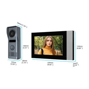 Système de vidéophone interphone avec écran tactile 7 pouces 1080P HD, 2 fils, WiFi, déverrouillage RFID, étanche IP65, application Tuya, sécurité domestique - Product Image 4