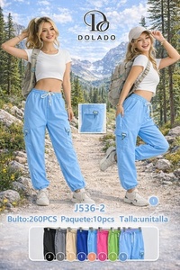 Pantalones Dolado J536-2 con Cintura Elástica, Tela Oxford, Unisex para Adultos, Transpirables, Corte Regular, Color Sólido, con Bolsillos, para Todas las Temporadas - Product Image 3