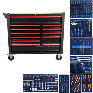 Chariot de rangement <span class=keywords><strong>d</strong></span>'outils professionnel pour réparation automobile avec tiroirs, ciseaux, marteau, pince et kits <span class=keywords><strong>d</strong></span>'outils rigides en EVA - Product Image 4