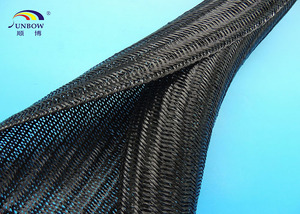 Gaine tressée extensible en PET à fermeture automatique, ignifuge UL94 V0, pour la protection des faisceaux de câbles - Product Image 4