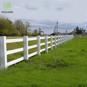 Panneaux de clôture de ranch extérieurs résistants à la corrosion, 3 rails, PVC blanc, clôture pour chevaux, utilisation en ferme - Product Image 3