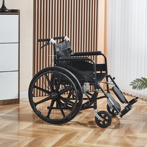 Silla de ruedas manual plegable, ligera, de acero al carbono, con asiento transpirable para pacientes mayores y mujeres embarazadas - Product Image 2