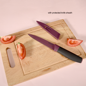 5 piezas-revestimiento de color profesional de acero inoxidable cuchillo de cocina conjunto con protegido de vaina de cuchillo - Product Image 3