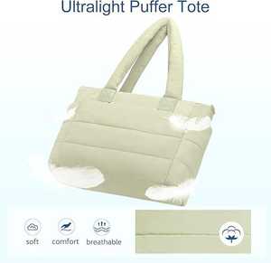 New Women's Lightweight Puff Handbag Nylon Handbag Puff Shoulder <b>Bag</b> - Product Image 4