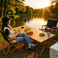 Table pliante d'extérieur en alliage d'aluminium de grande taille pour camping, pique-nique, loisirs, plage et pêche