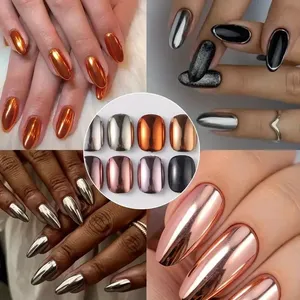 16 <b>Boxes</b> + 16 Eye Shadow Sticks - Gold and Silver Effect <b>Magic</b> Mirror Nail Powder - Product Image 5
