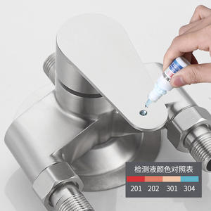 ก๊อกผสมน้ำฝักบัวทรงสามเหลี่ยมสแตนเลส Morning Dew แบบก้านเดี่ยว แกนเซรามิก ควบคุมอุณหภูมิ - Product Image 1