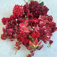 Bunga Mawar Sutra Merah Buatan Tangan Berkualitas Tinggi, Laris Manis dari Pabrik, Hiasan Bunga Artifisial untuk Pernikahan, Rumah, Pesta, dan Hari Valentine