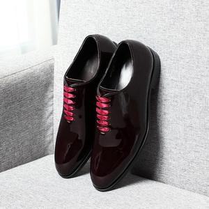 Zapatos Oxford de Vestir para Hombre, de Cuero Genuino, con Punta Cerrada, para Otoño, Hechos a Mano, Clásicos, Rojos, de Alta Gama - Product Image 5