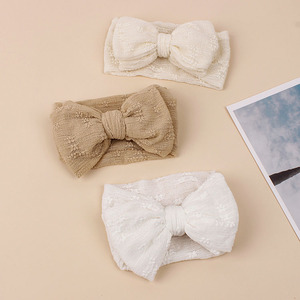 LRT New Design European Cotton Bow <strong>Baby</strong> Girl Hair Accessories Soft Embroidery Elastic Bowknot <strong>Baby</strong> Hair Band <strong>Headbands</strong> for Kids - Product Image 1