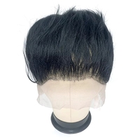 Perruque complète 360 personnalisée avec bonnet en dentelle, cheveux synthétiques de 4 pouces, nouée à la main, dentelle HD transparente réglable pour tressage et usage domestique