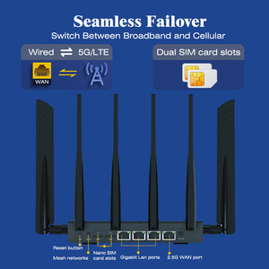 เราเตอร์ Yeacomm NR820 Ultra X75 CPU MT7981 WiFi6 AX3000 5G SDX75 CPE พร้อมไฟร์วอลล์ QoS VPN เวอร์ชันสากล รองรับซิมคู่ - Product Image 3