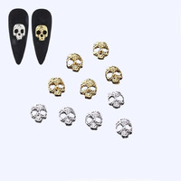 Charmes d'Halloween 3D pour Ongles en Alliage Métallique, Style Punk Gothique, Crâne, Décoration Manucure, 6 Grilles, 30 Pièces