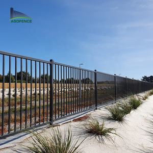 Clôture de jardin en aluminium au meilleur <span class=keywords><strong>prix</strong></span> facile à assembler 6ft x 8ft piquets et treillis extérieurs en <span class=keywords><strong>zinc</strong></span> noir pour espaces extérieurs - Product Image 3