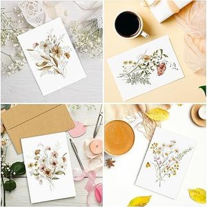 Blank Floral Greeting Cards Rectangle Paper <b>Matte</b> <b>Varnish</b> Elegant Design Birthday Gift Customized - Product Image 5