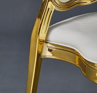 Chaise de banquet en plastique doré rétro européenne STG, chaise de réception moderne pour hôtel, chaise empilable en plastique PP