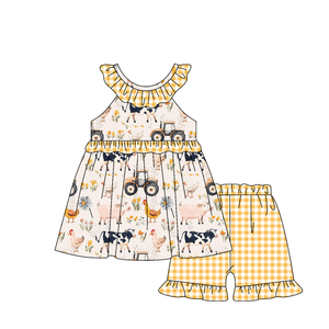 ชุดกระโปรงลายสก็อตสีชมพูพร้อมโบว์สำหรับเด็กผู้หญิง รุ่น GSD3479 CUSTOM Little Active Girl ขายส่ง ชุดเด็กแขนยาว - Product Image 6